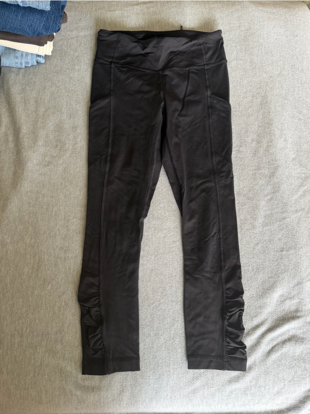lululemon athletica Black High-Rise Leggings with Ruched Ankles